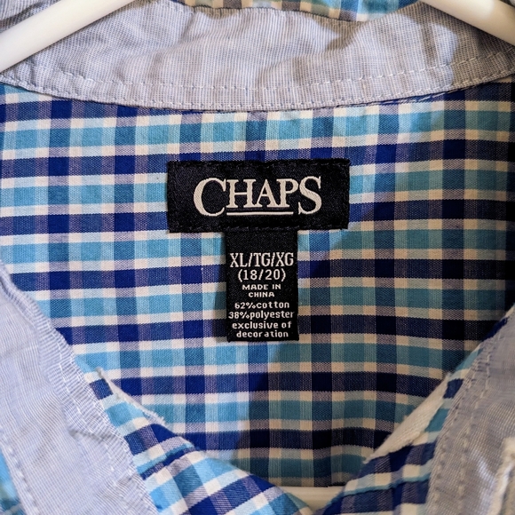 💥 5 for 25 💥 Boys Chaps dress shirt size 18/20 - Picture 4 of 7
